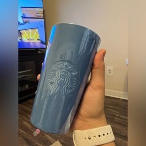 Beautiful NWT periwinkle & pink ceramic tumbler